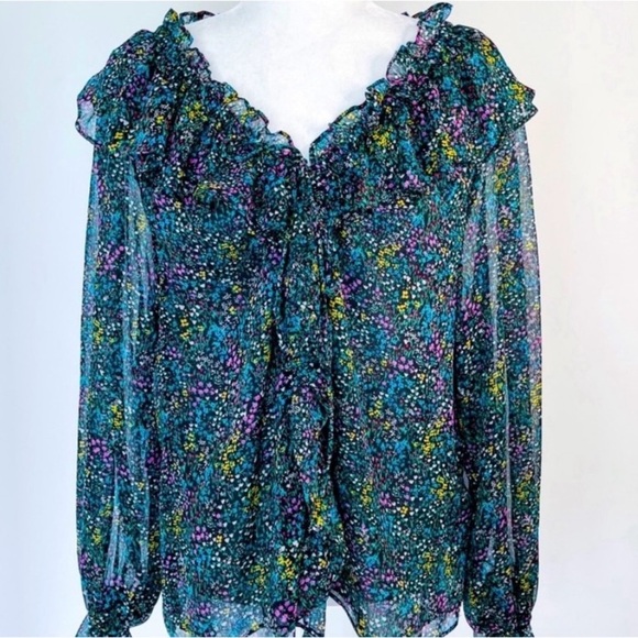 Topshop Floral Ruffled Blouse - Picture 12 of 13